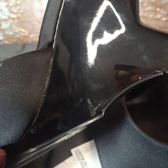 Zara Nwt Black Open-Toe Wedge Heels - Picture 6 of 14